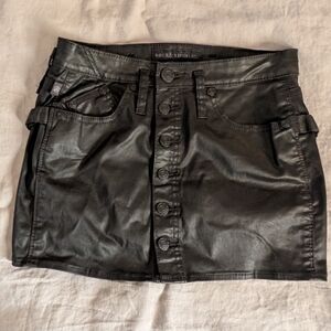 Black Faux Leather Mini Skirt